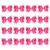 DEEKA hot pink 4-inch hair bow on a clip for quick outfits.