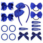 DEEKA Royal Blue hair bows with alligator clips for easy school-day styling