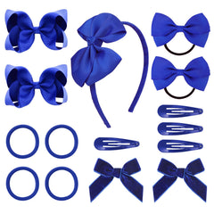 DEEKA Royal Blue hair bows with alligator clips for easy school-day styling