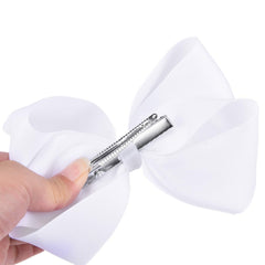 DEEKA solid color white bow pack enhances outfits and keeps styles in place.
