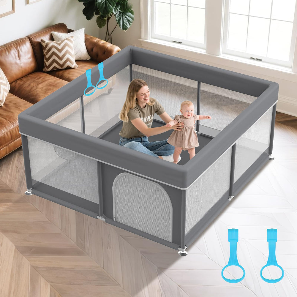 Deeteck playpen front view shows spacious, safe play area