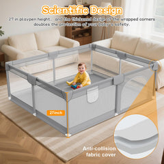 Deeteck baby playpen safety corner padding emphasizes gentle protection during growth.