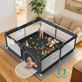 Deeteck baby playpen setup demonstrates quick, tool-free assembly for busy households.