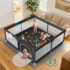 Deeteck baby playpen setup demonstrates quick, tool-free assembly for busy households.