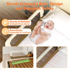Deeteck bed guard rail breathable mesh keeps baby cool