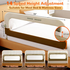 Deeteck bed guard rail folding design enables easy bed access