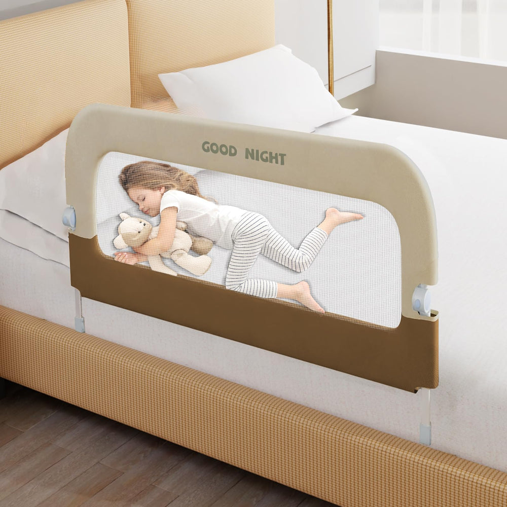 Deeteck bed guard rail with sturdy base delivers stable support for toddler sleep