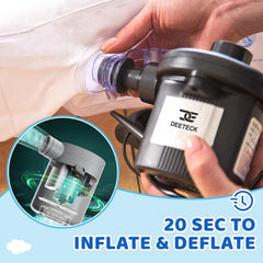 Deeteck built-in electric pump speeds quick setup for busy families.