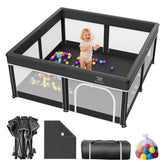 Deeteck foldable playpen open for quick setup and instant play space.