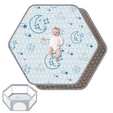Deeteck hexagon baby play mat with soft cushioning ideal for crawling.