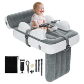 Deeteck inflatable toddler airplane bed in use demonstrates comfortable travel for kids.