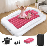 Deeteck inflatable toddler bed setup shows a roomy 53-inch sleep area for travel