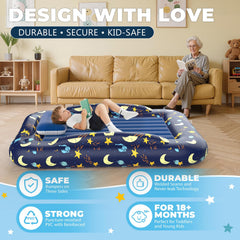 Deeteck inflatable toddler bed safety bumper close-up for secure sleep
