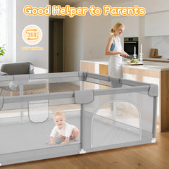Deeteck playpen 360° view helps parents monitor baby from all angles.