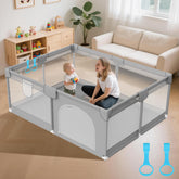 Deeteck playpen spacious area offers room for toys and active exploration.
