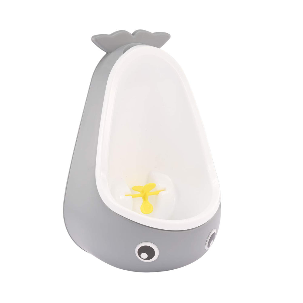 DEEZOMO Whale Potty Training Urinal gray front view promotes independent toilet learning for toddlers