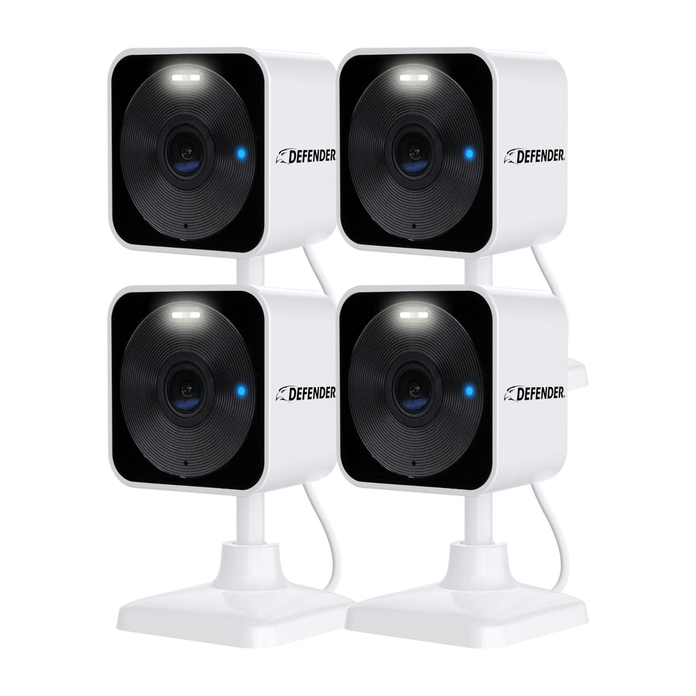 Defender GO 2K AI camera front-view; seamless home security with dual-band WiFi.