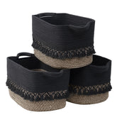 Degeyoyo 3-pack storage basket with heavy tassel for organized clutter control