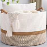 Degeyoyo 67L blanket basket folded for easy storage and quick setup.