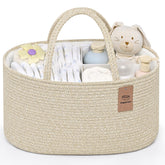 Degeyoyo baby diaper caddy organizer showing wide storage for bottles and diapers, great for quick diaper changes.