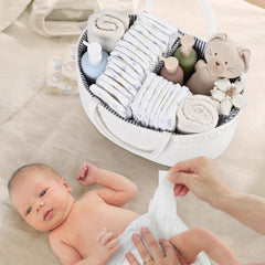 Degeyoyo Baby Diaper Caddy with removable divider for flexible three-compartment storage