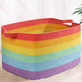 Degeyoyo blanket basket 60L front view, ample storage for blankets and pillows