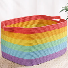 Degeyoyo blanket basket 60L front view, ample storage for blankets and pillows
