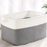 Degeyoyo 60L gray front view blanket basket for tidy living room storage