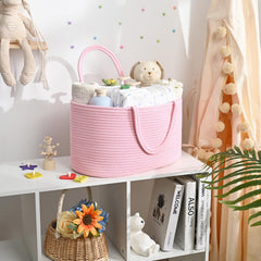 Degeyoyo diaper caddy portable handles enable room-to-room use during diaper changes.