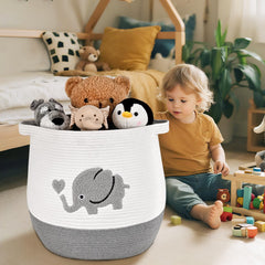 Degeyoyo large baby laundry basket gray top down view highlighting 55L capacity