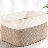 Degeyoyo large blanket basket folded for compact storage and easy reshaping.