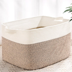 Degeyoyo large blanket basket folded for compact storage and easy reshaping.