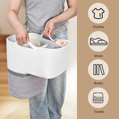 Degeyoyo cotton rope basket close-up highlighting soft texture safe for surfaces