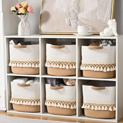 Degeyoyo storage basket on a shelf demonstrates nursery organization for diapers and blankets