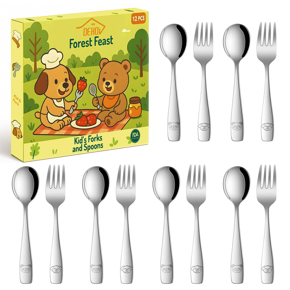 Dehov toddler utensils set 12 pieces for easy meals