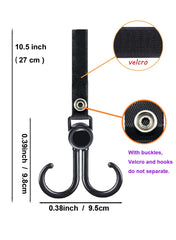 DEIHAALEN stroller hooks swivel 360 degrees for versatile hanging options.