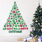 DEIKOKA Christmas tree wall decal giant in green and red enhances holiday ambiance
