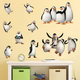 DEIKOKA penguin wall decals for kids' room, easy peel-and-stick decor.