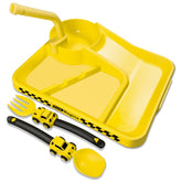 Deinyi Construction Toddler Plates assembly-area view showing structured meal sections and ramps