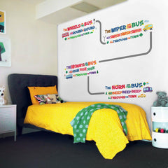 DEKOSH Wheels on the Bus with bright color scheme enhances a learning corner
