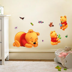 DEKOSH Winnie the Pooh wall decal closeup highlights friendly characters for a cozy nursery