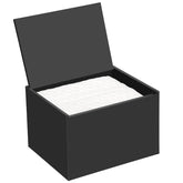 DELIPPLY Mop Pad Holder Container front view shows a sleek black design for organized storage.