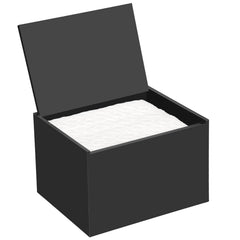 DELIPPLY Mop Pad Holder Container front view shows a sleek black design for organized storage.