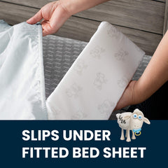 Delta Children bedrail with water-resistant cover eases cleanup after spills.