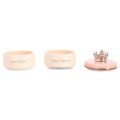 DEMDACO keepsake box stackable compartments help organize baby memories and small treasures.
