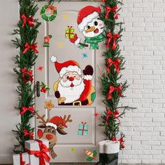 Demonwer Christmas door decals Santa Claus brighten your entry for a festive welcome.