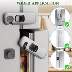 DENENTT fridge lock installed demonstrates secure, tool-free access control for family kitchens.