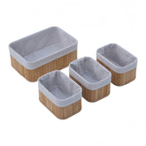 Deosur bamboo storage baskets 4-piece large basket with natural texture for organized spaces