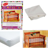 Dependable Essentials Deluxe crib mattress cover boxed for protection and easy setup.