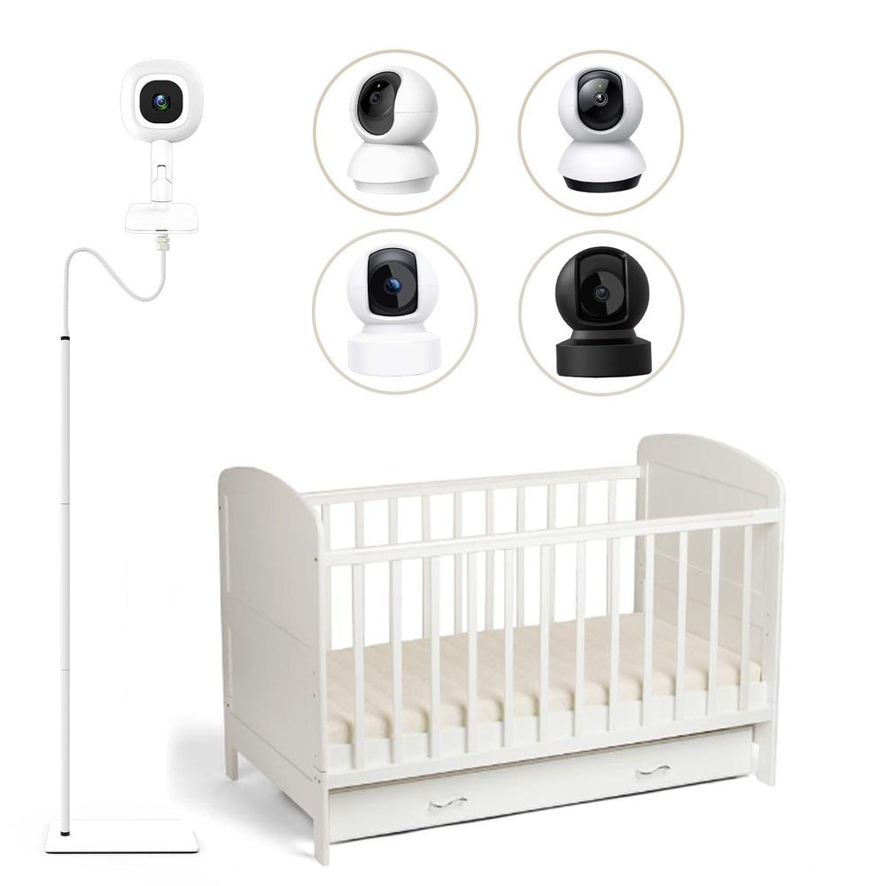 Derebir baby monitor floor stand assembly shows quick setup and flexible viewing.